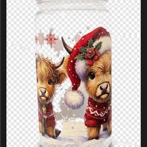 Festive Holiday Jar with Highland Cows